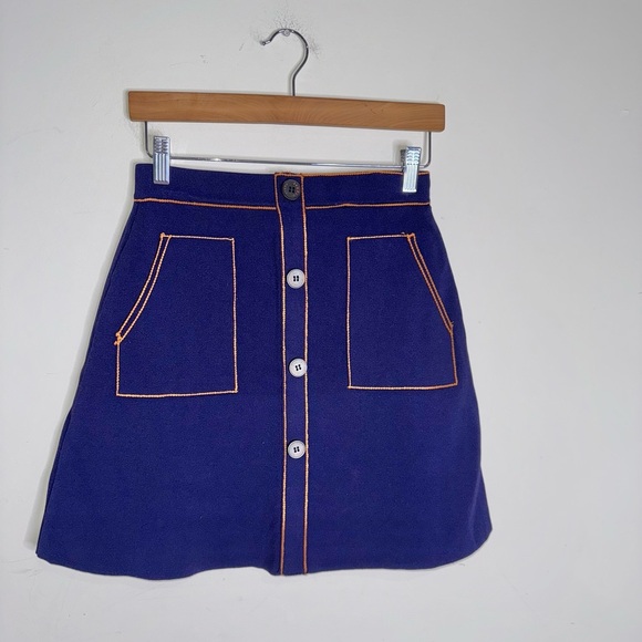 Sandro Heloise Blue Aline Skirt - Picture 3 of 10